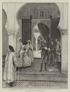 La Misión Británica a Marruecos, Sir C Euan-Smith rompiendo el Tratado Propuesto en Presencia del Visir